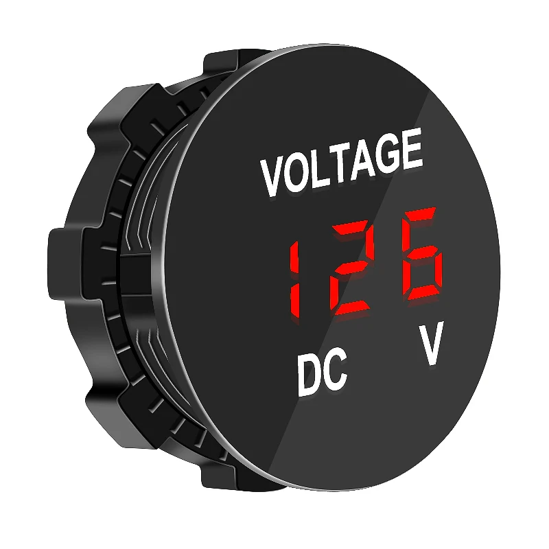 Greluma 1 Pezzo Voltmetro digitale LED DC 12 V/24 V, misuratore di tensione per