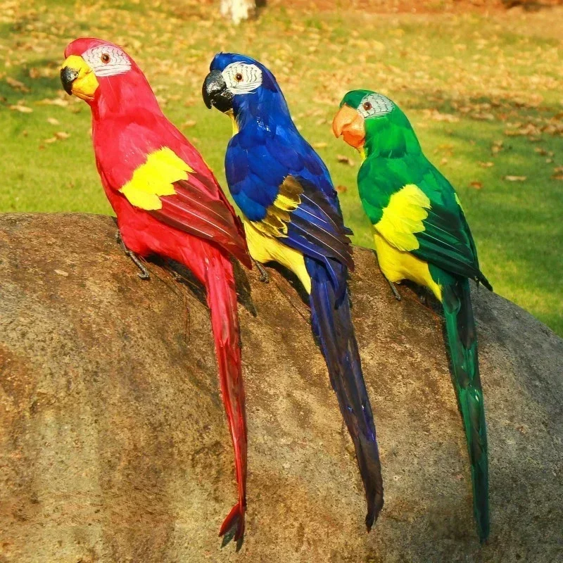 Fake Animal Bird Garden Props Brand New Creative 45cm Simulated Parrot Handmade Macaw Foam Feather Lawn Statue Ornaments