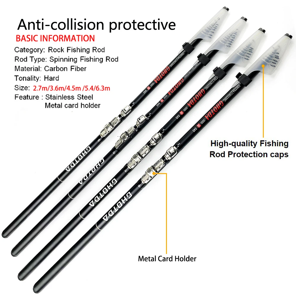  Fishing Pole Telescopic Fishing Surf Rod Travel Spinning Power  60-200g Throw Surfcasting Shore Casting Pole 5.3/5.0/4.5/4.2/4.05/3.9m  Suitable for Travel Fishing (Color : 3.9m(60-150g)) : Sports & Outdoors