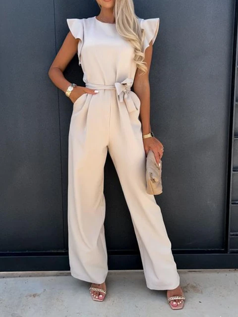 New Summer Jumpsuit Women Elegant Casual Lapel Buckle Printed Female  Jumpsuit Woman Trousers Playsuit Overalls Bodysuit Romper - AliExpress