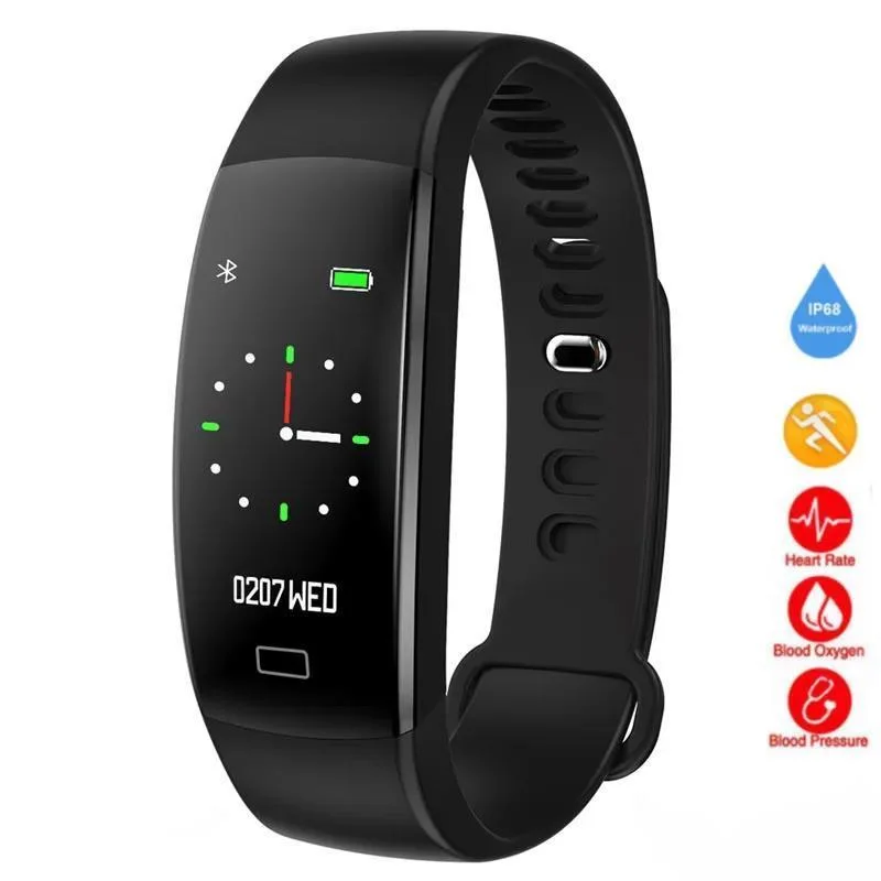 

F64HR Smart Bracelet Men Women Heart Rate Blood Pressure Sleep Monitoring Pedometer Waterproof Smart Watch Sports Fitness Band