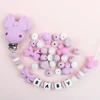 25Pcs/Set Baby Silicone Beads Set Hexagonal Mouse Shape Teething Beads Teether For Pacifier Chain clips Accessories BPA Free 3