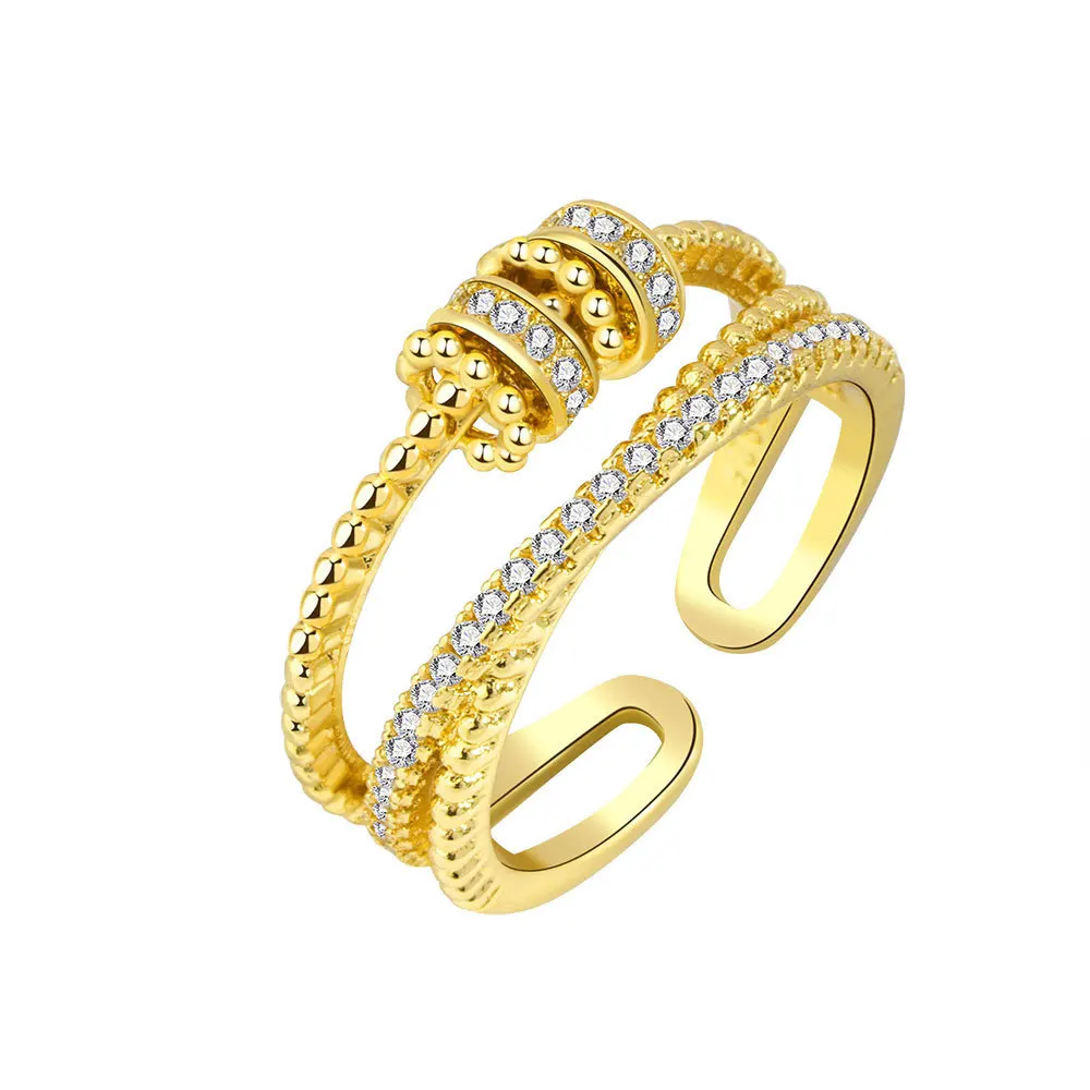 Adjustable Rings Women Anti Stress Anxiety Fidget Spinner Rotating Ball Accessories Jewelry Gift fidget rings fashion rings fashion ring finger rings metal rings