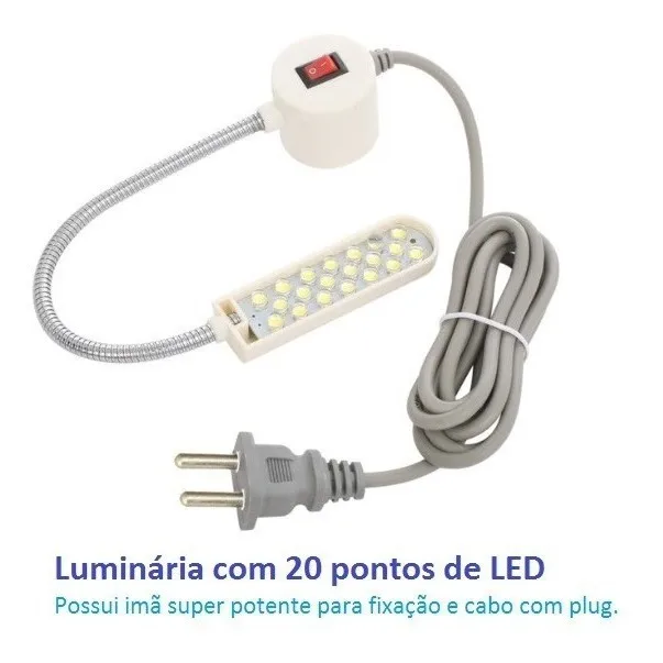 Galoneira 2 Bracob Needles + Led light + Electronic pedal - 3