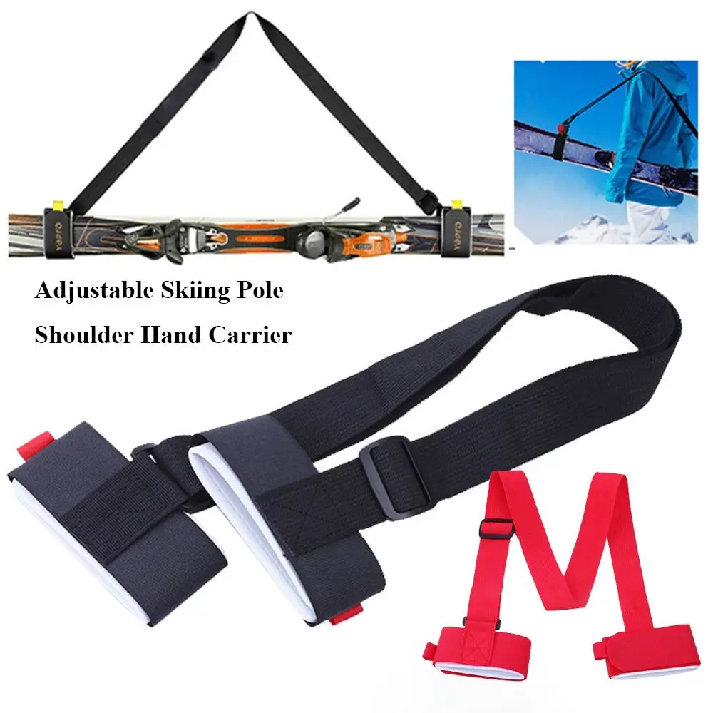 thumbnail image 2 of Ski Straps Strap Adjustable Shoulder Carrier Lash Handle Straps With Cushioned Fastener Tape Strap Loop For Adults Kids Black 2 of 13