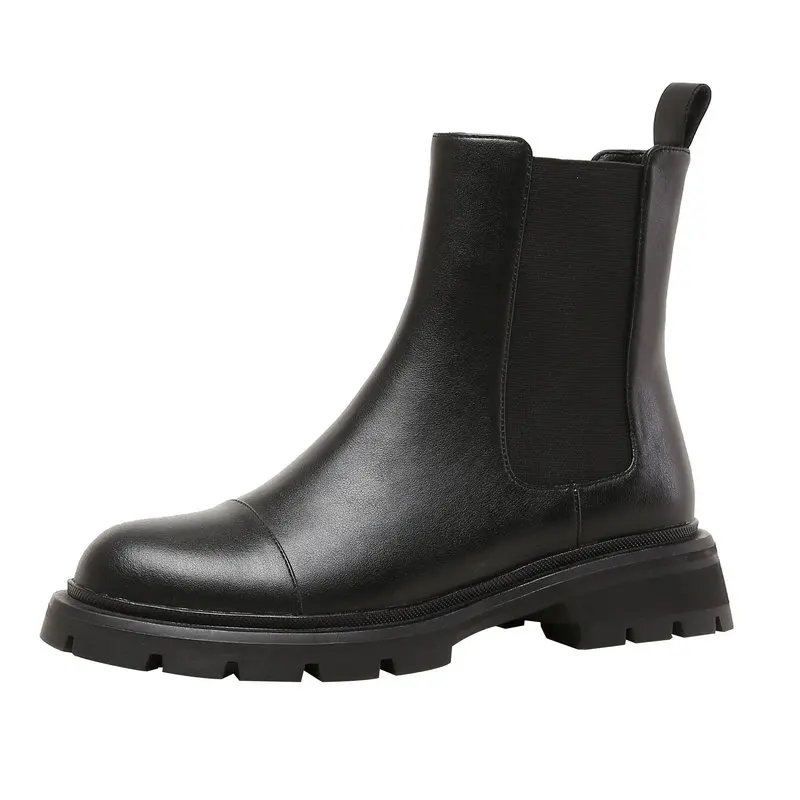 

Women Ankle Boots Low Heeled High Quality Genuine Leather Shoes Woman Autumn Winter Working Short Boots Size 41