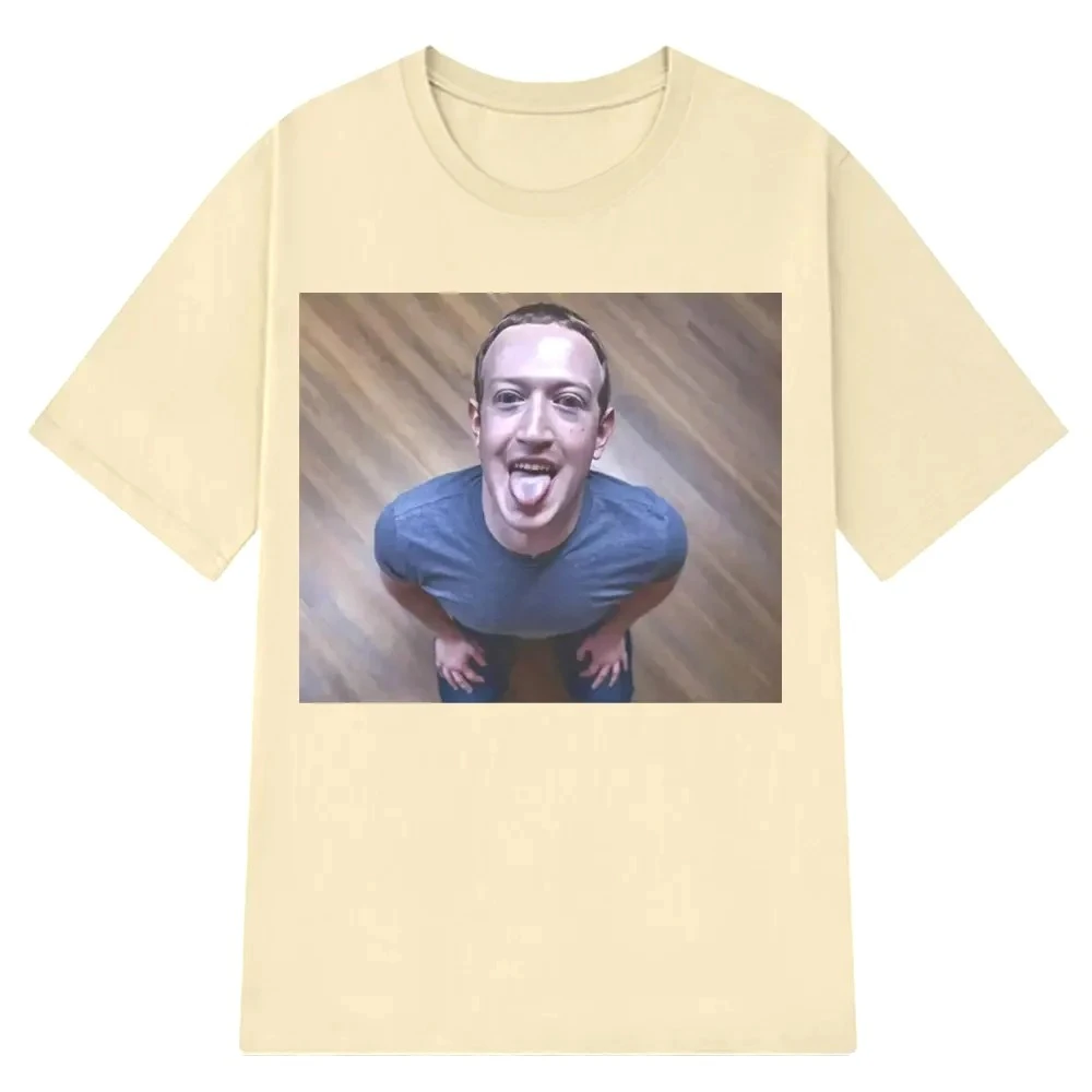 Funny Brain Rotting Expression T-shirt Mark Zuckerberg Good Joke T-shirt for Women Short-sleeve T-shirt 4