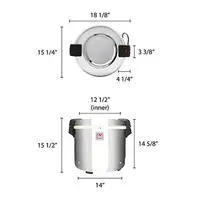 Commercial Stainless-Steel 50-Cup Rice Warmer with Nonstick Inner Pot 8 Hours Warm Time Mirror-Finished Lid Sturdy Legs Warm 2