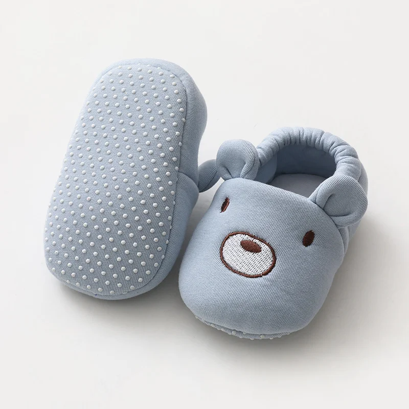 Cartoon Animals Pattern Newborn Socks Shoes Toddler Boys Girls Non-slip Crib First Walkers Winter Baby Soft Slipper Warm Booties 5