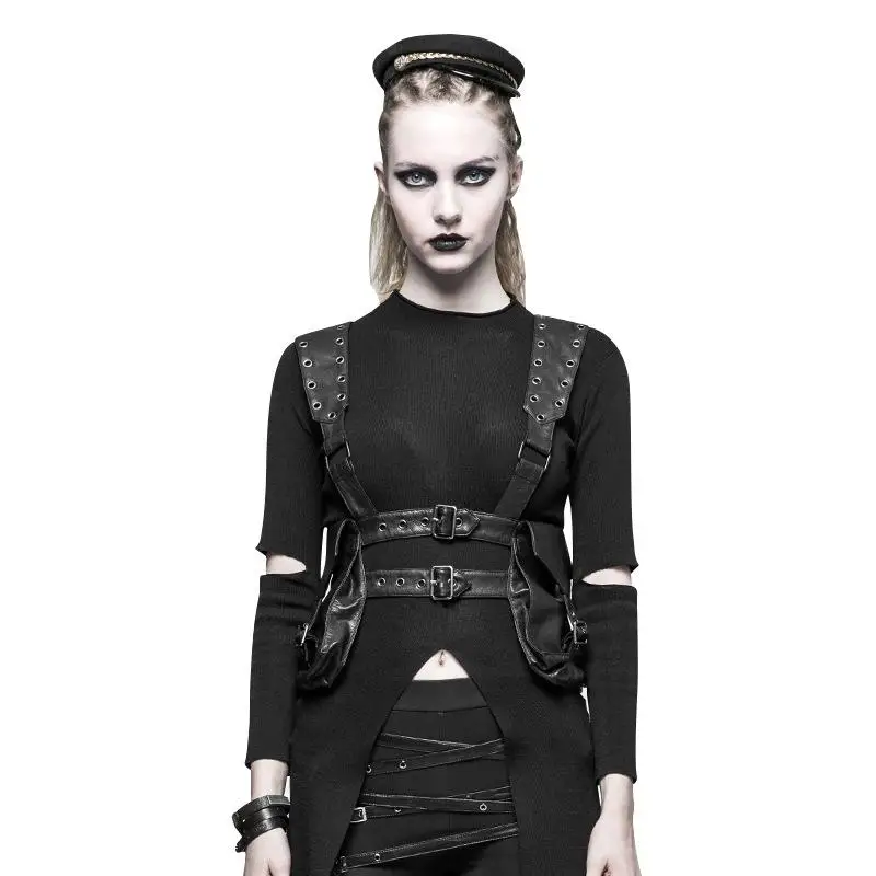 여성 허리 가방 Steampunk 여성용 가방 두 어깨 조끼 갑옷 액세서리 가방 의류 벨트 가방 화니 팩 지갑 Sac Banane