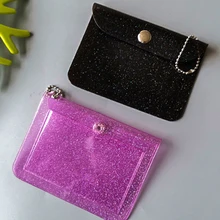 

Fashion Transparent Waterproof PVC Women Card Case Clear Business Credit Card Holder Men Mini Wallet Coin Purse Lipstick Bag
