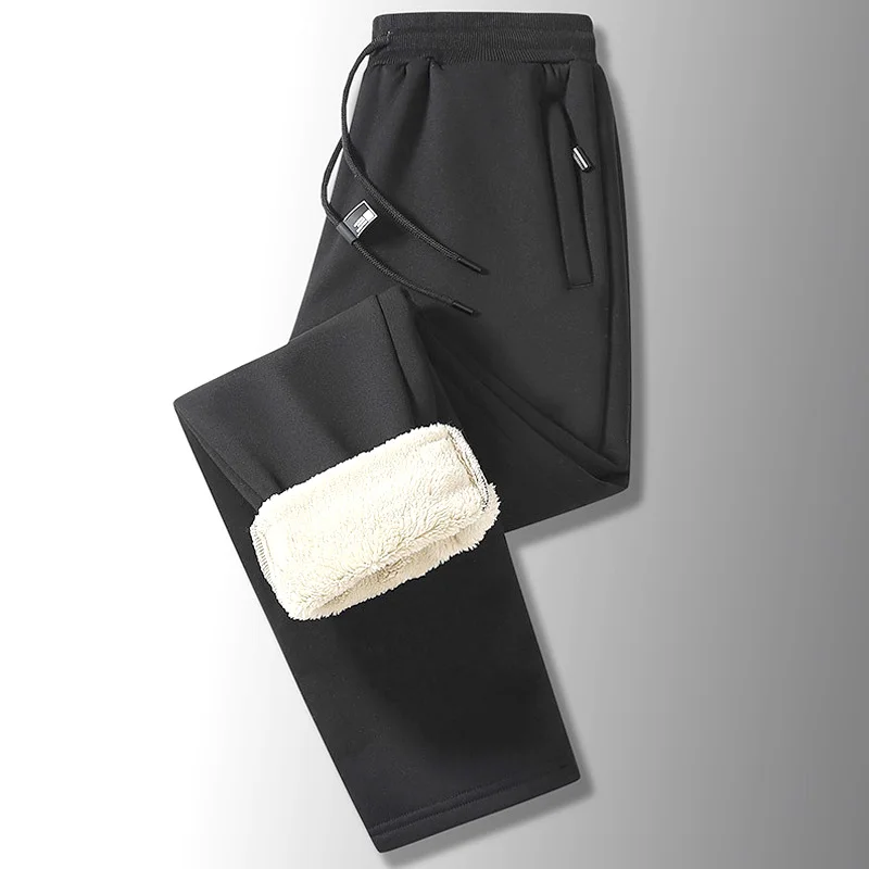 

Cotton Trousers For Men Wear Cashmere Thick Autumn And Winter Warm Underwear Large Size Cashmere Casual Straight Trousers
