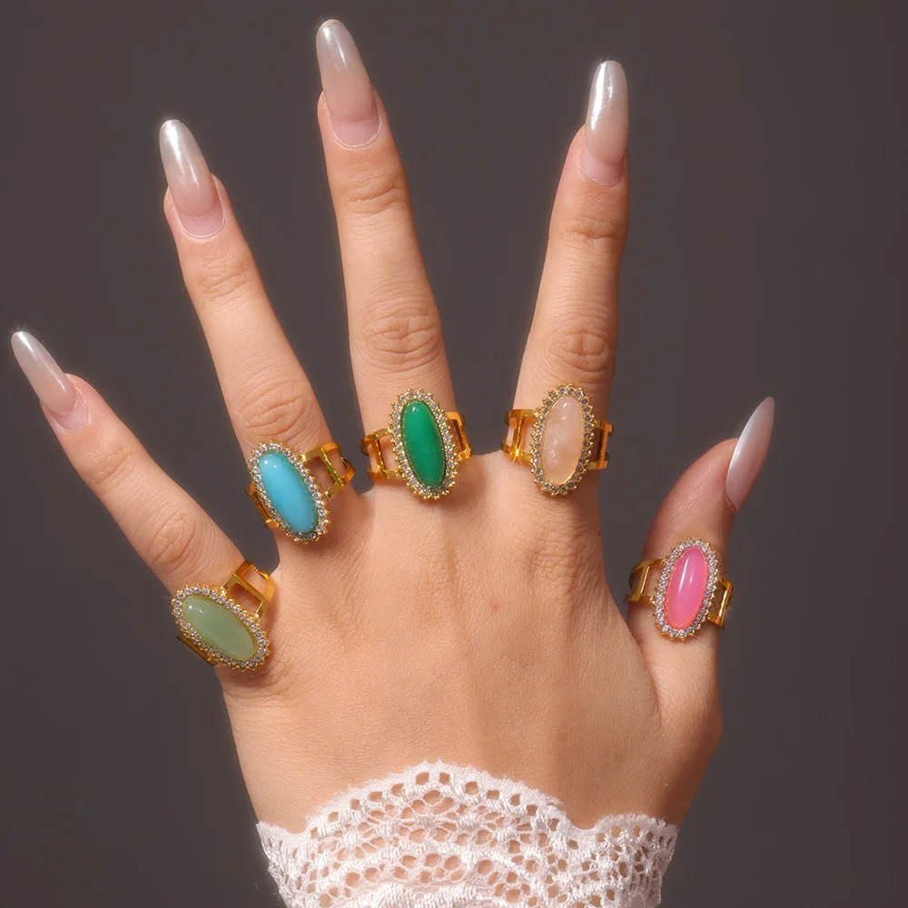 Grüne Jade Edelstahl Halskette für Frauen wasserdichte Kette Charme Luxus ethnischen täglichen Schmuck Geschenk Großhandel – Detail 13