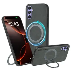 Magnetic Retro Soft Stand Phone Case - Galaxy Note20 Ultra (GRAY)