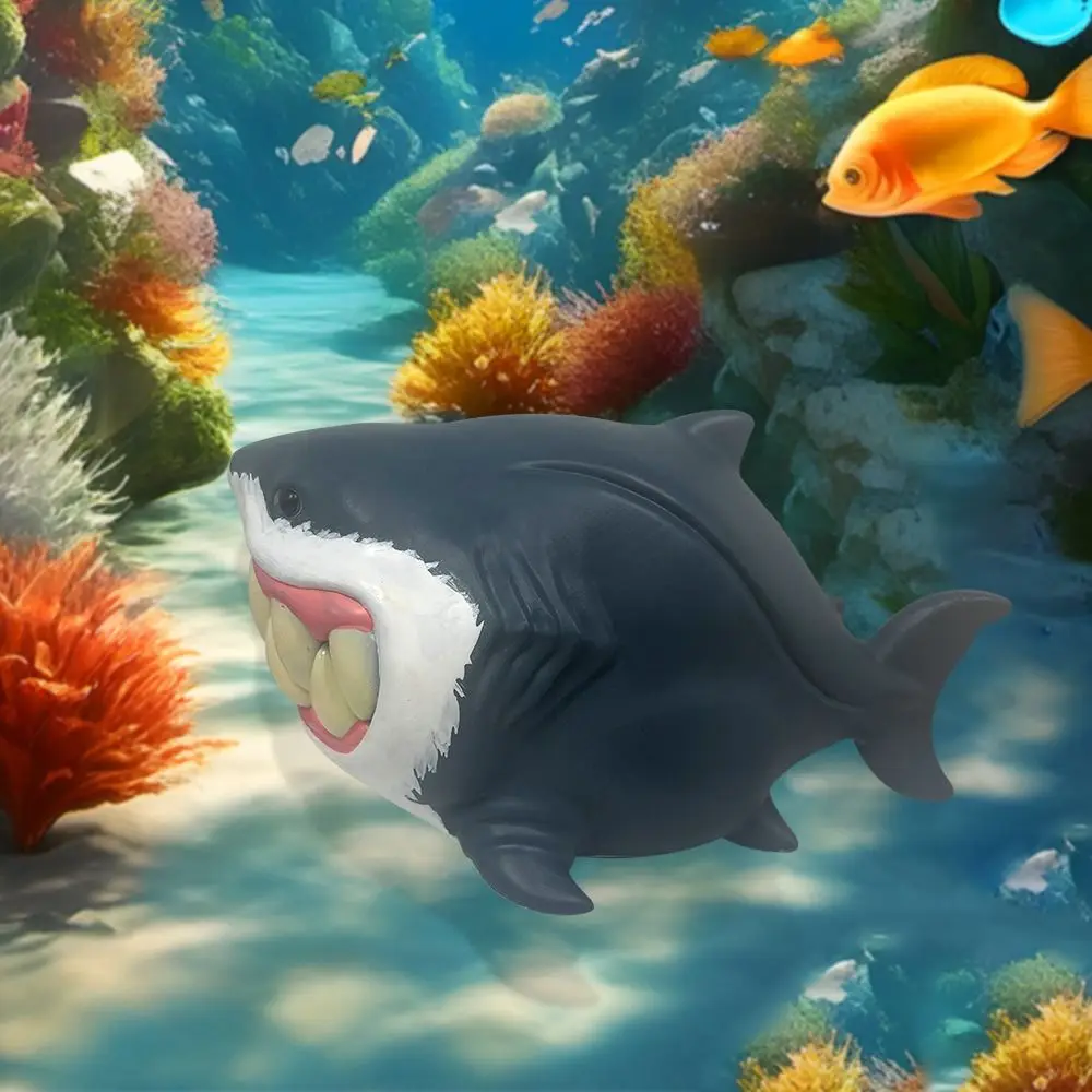 Q-version Shark Bee Ornament Resin Whale Shark Shark Resin Ornament Spoof Cartoon Animal Statue Ornament Science Fiction Fans