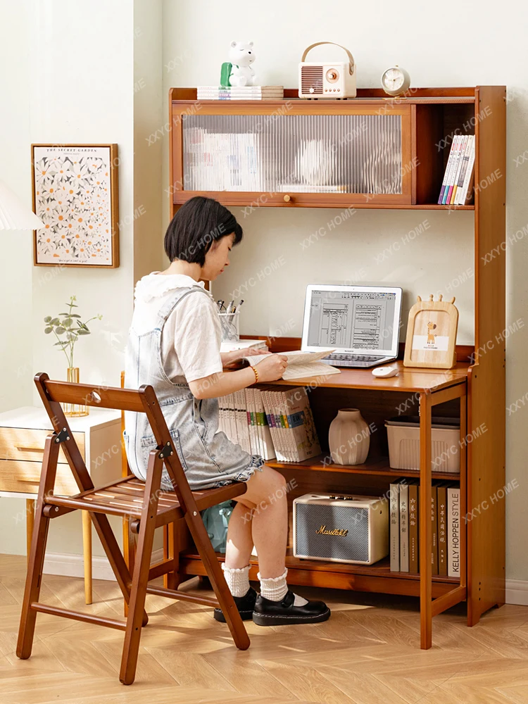 Computer Table Office Desk Household Small Desktop Workbench Writing Bedroom Solid Wood