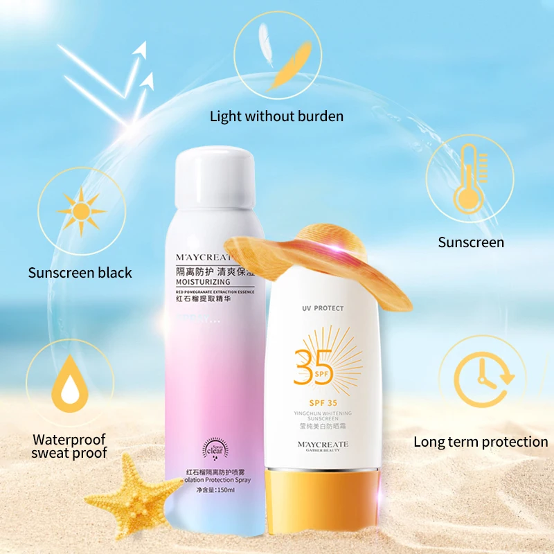 Body Sunscreen Creams Red Pomegranate Isolation Protection Spray