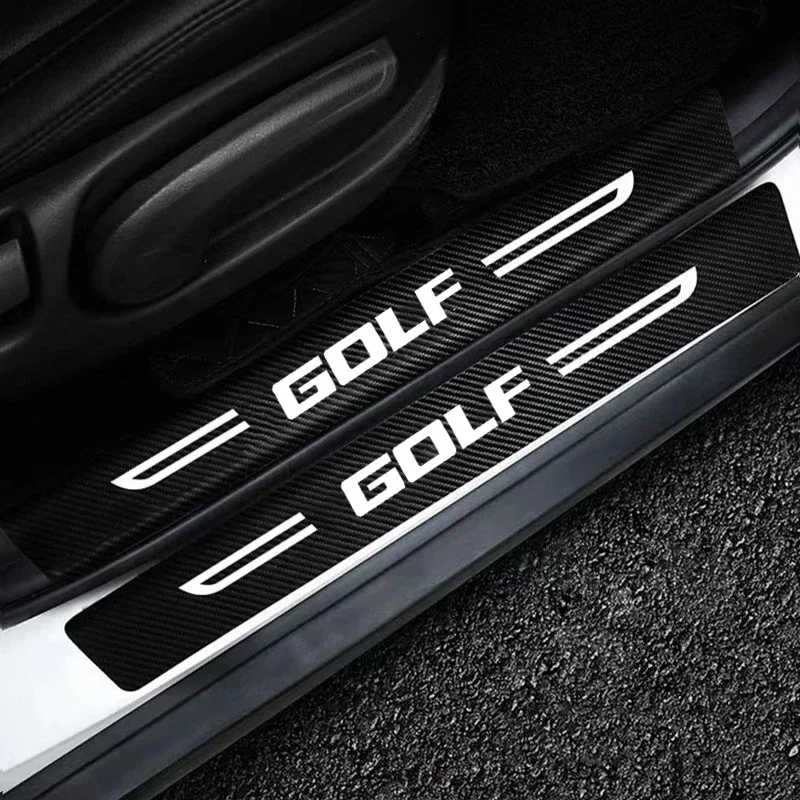 폭스바겐 VW 골프 로고 8 7 6 5 3 MK5 MK7 MK3 도어 페달 스트립용 자동차 도어 실 프로텍터 플레이트 리어 트렁크 스레숄드 스티커