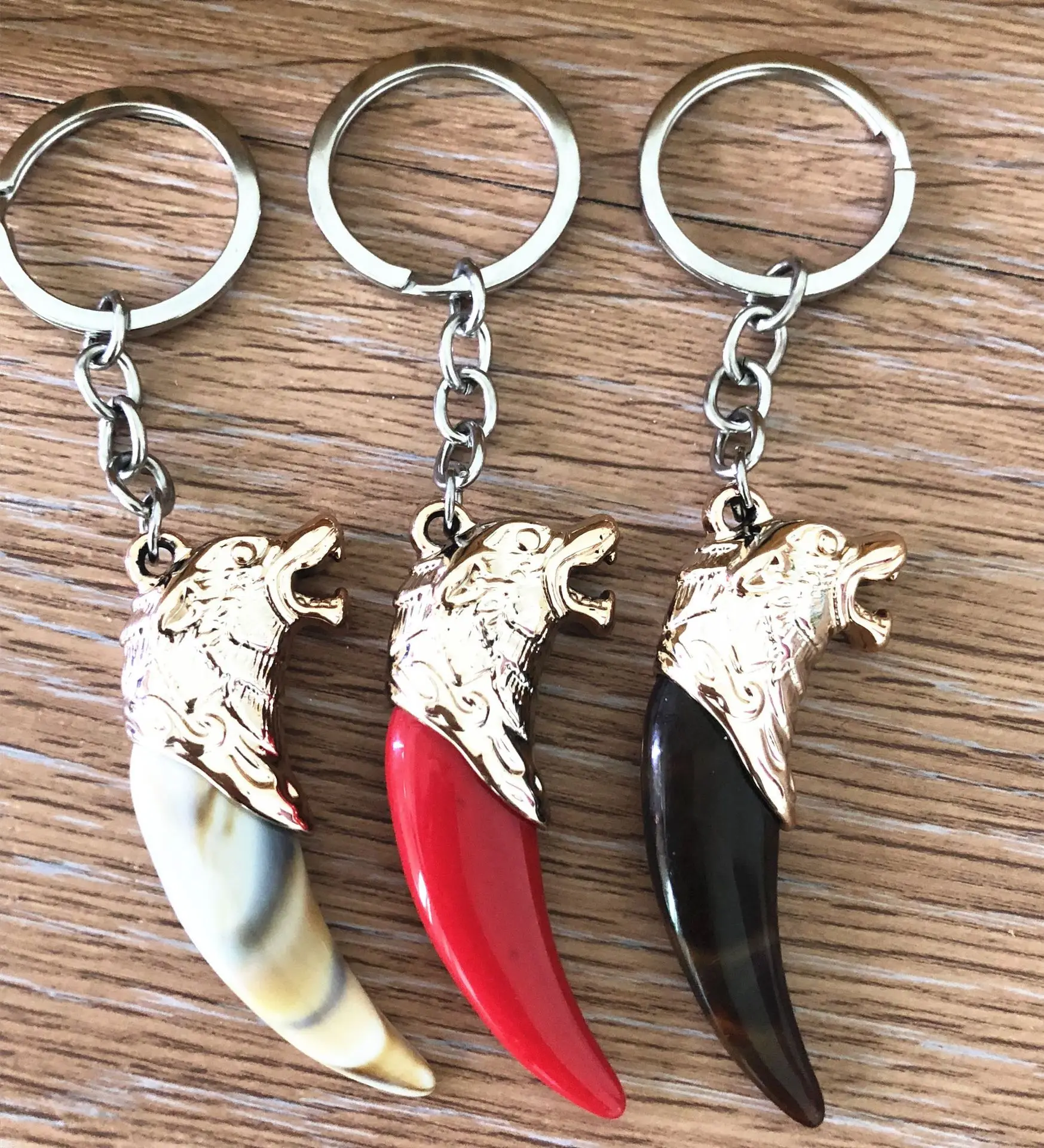 

Vintage Wolf Head Wolf Spike Punk Key Chain Keychains Key Rings