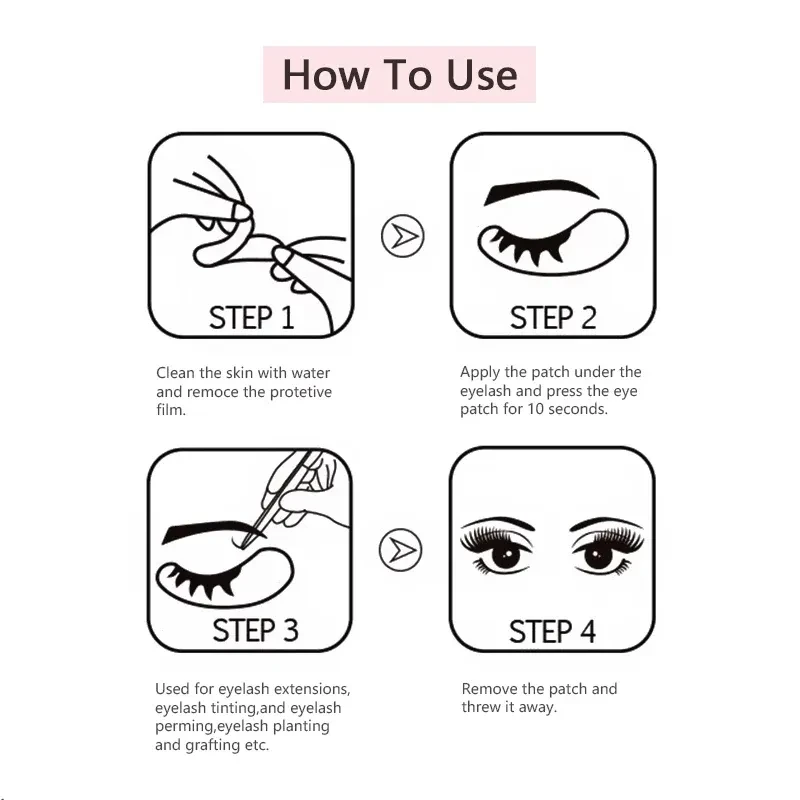 25/50 Pairs Eye Patches Under Eyelash Pads for Building Hydrogel Paper Patches Pink Lint Free Stickers for False Eyelashes