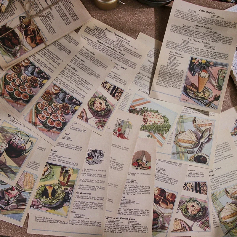 Journamm 30pcs/pack Vintage Newspaper Style Materials Paper Lightweight Paper DIY Scrapbooking Collage Junk Journal Decor Paper 3