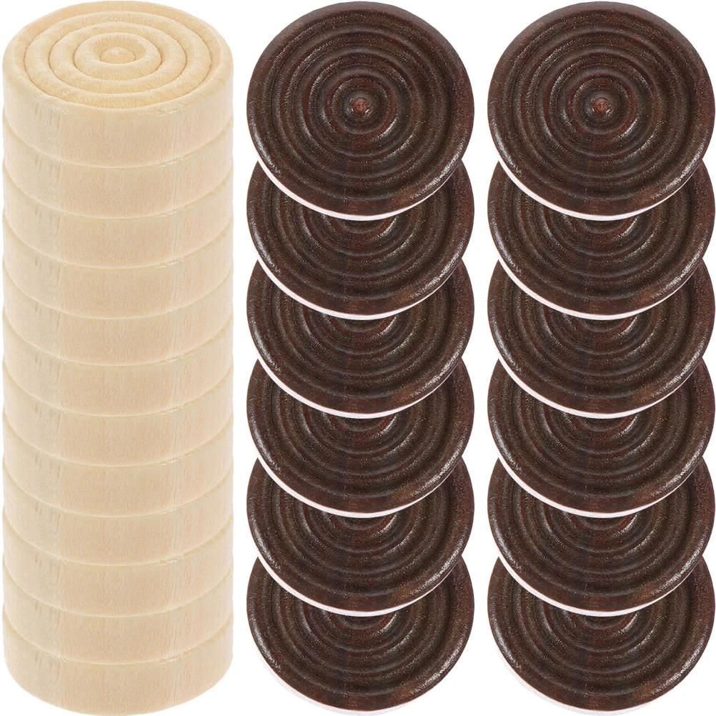 Wooden Backgammon Chess Pieces 24pcs board game chess pieces and board chess pieces Checkers Pieces Board Game Accessory Checkers Backgammon Props