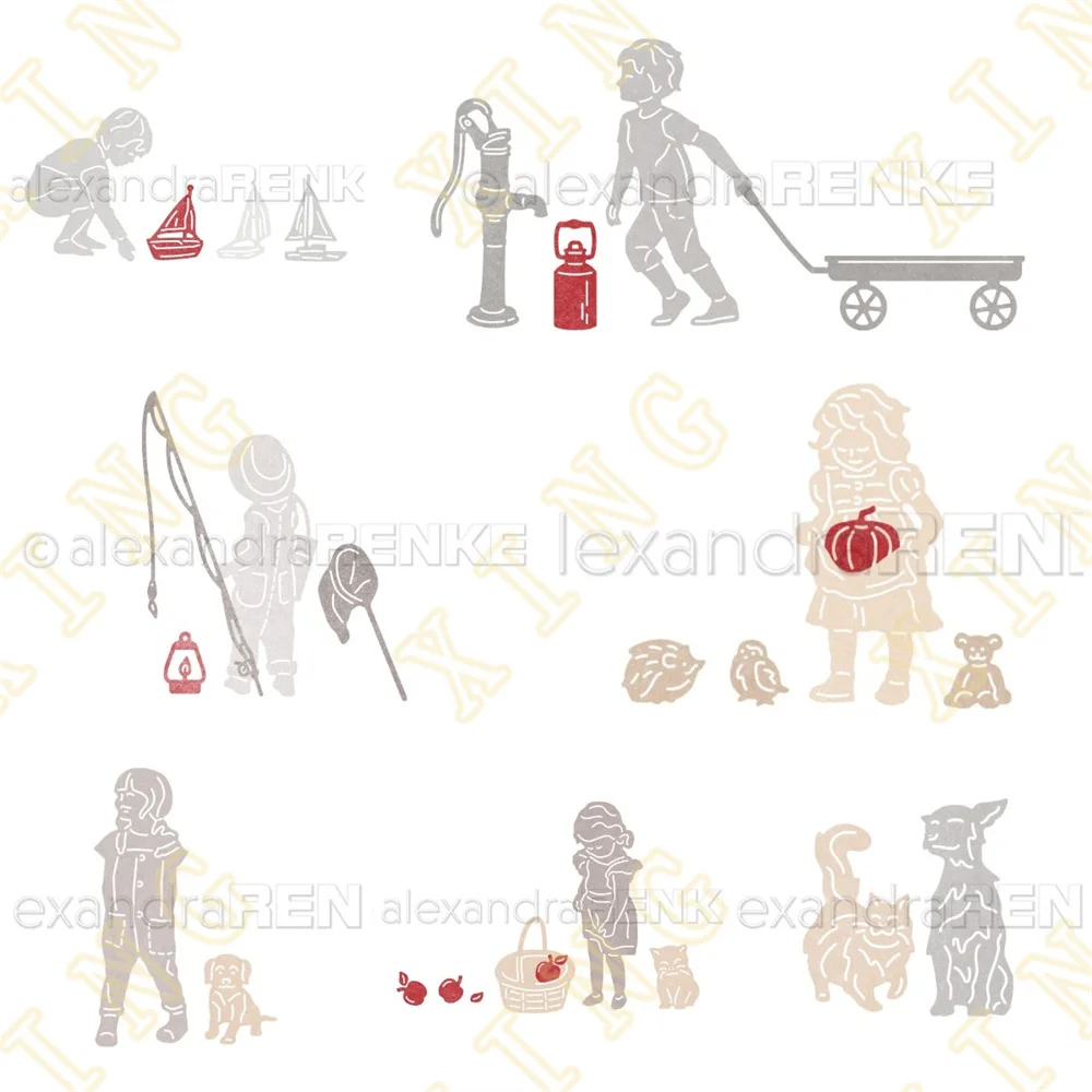 

New Girl Dog Duo Ship's Boy Metal Cutting Dies Scrapbook Diary Decoration Stencil Embossing Template DIY Greeting Card Handmade