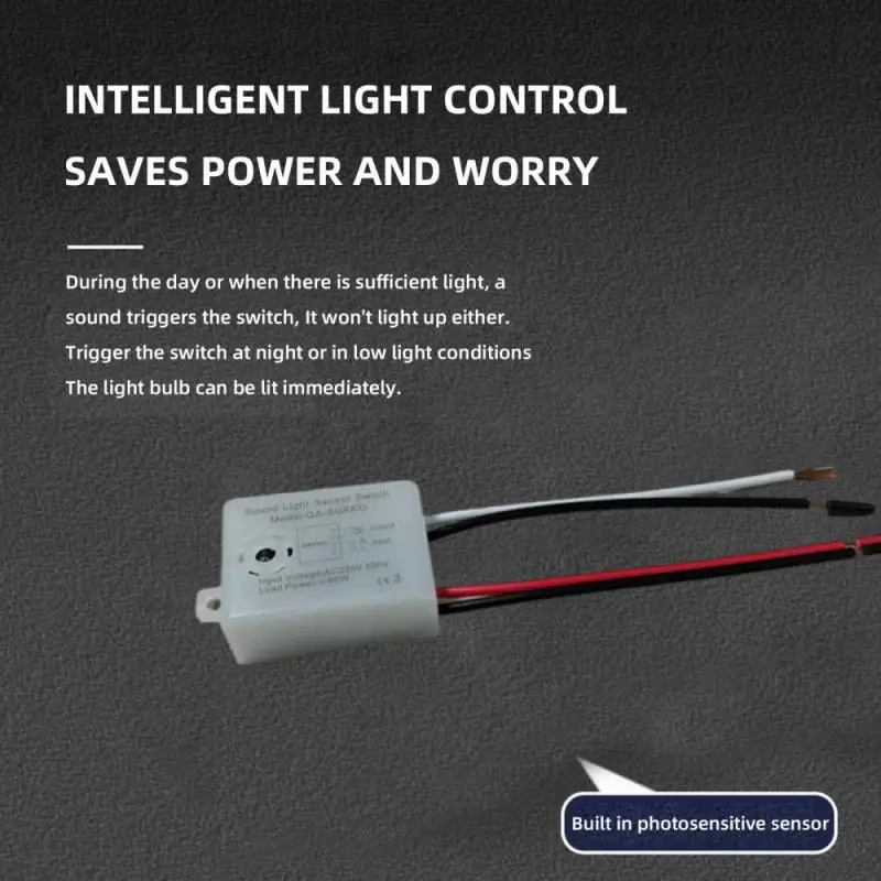 Intelligent Light Switch Sound Sensor Detector Smart Light Switches LED 220V Voice Motion Sensor Switch Auto On Off Smart Home 4