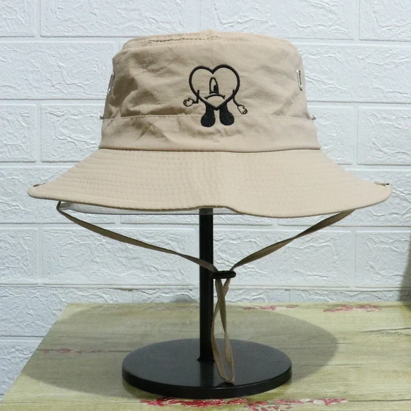 2025 Bad Bunny Fishing  Fisherman Hats UN VERANO SIN TI Bucket Hat for Men Woman Outdoor Cap Wide Brim Summer Hiking Camping Hat 6