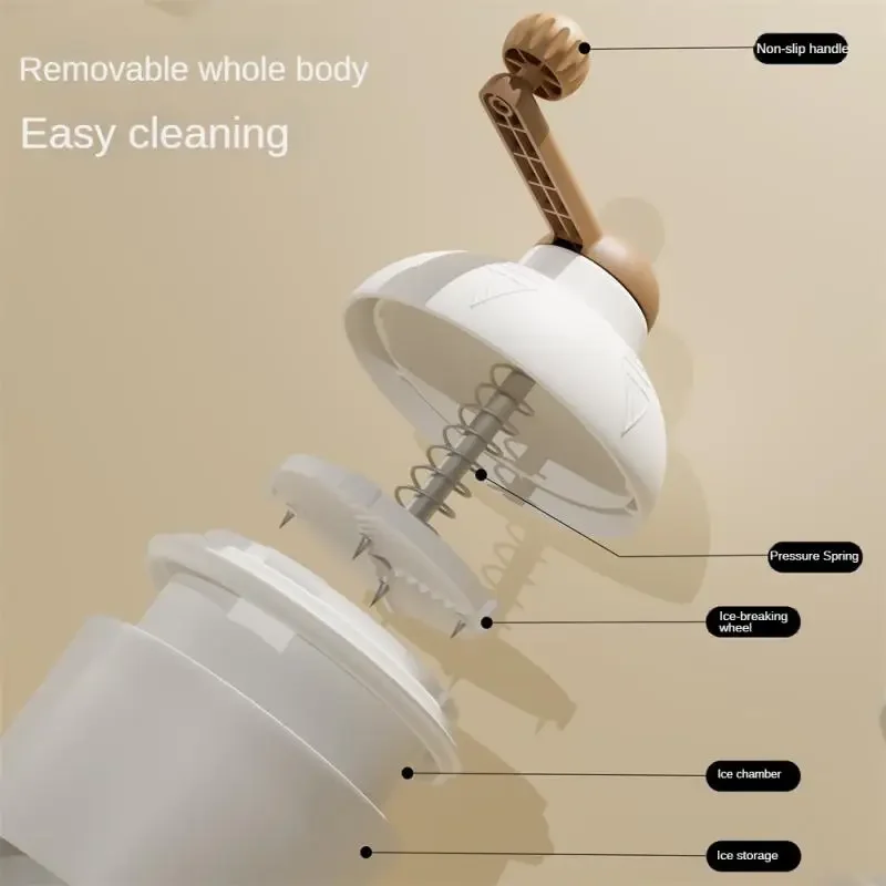 500ML Hand operated Shaved ice Machine commercial ice crushers stainless Steel handheld Hail Machine Ice Machine for Kitchen