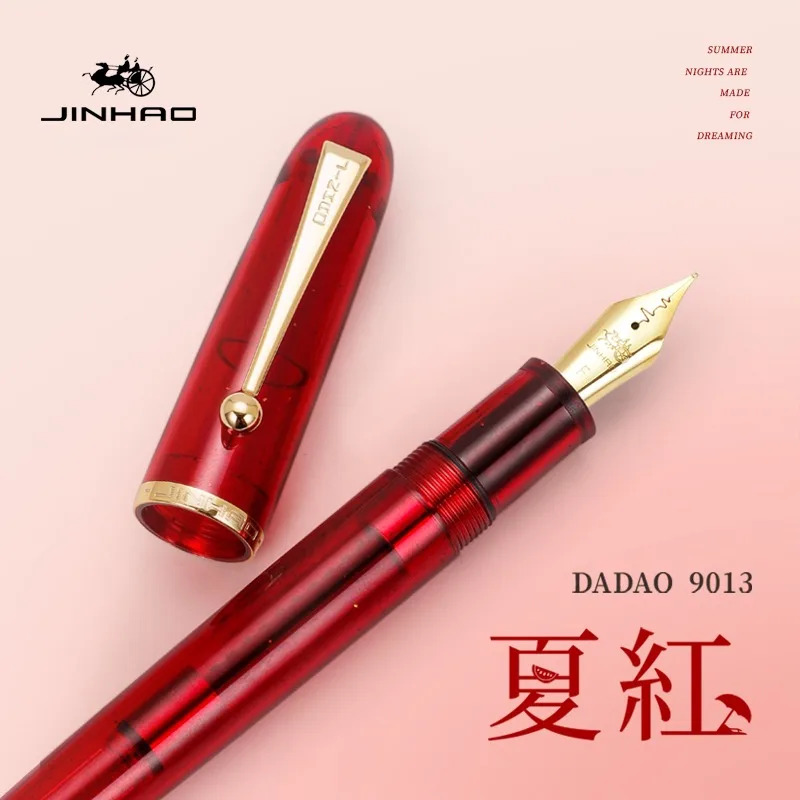 Jinhao-9013 Acrílico Cor Caneta-tinteiro, Heartbeat Nib, Luxo, Elegante, Caneta Caligrafia, Escritório, Escola, Escrita Suprimentos, Papelaria