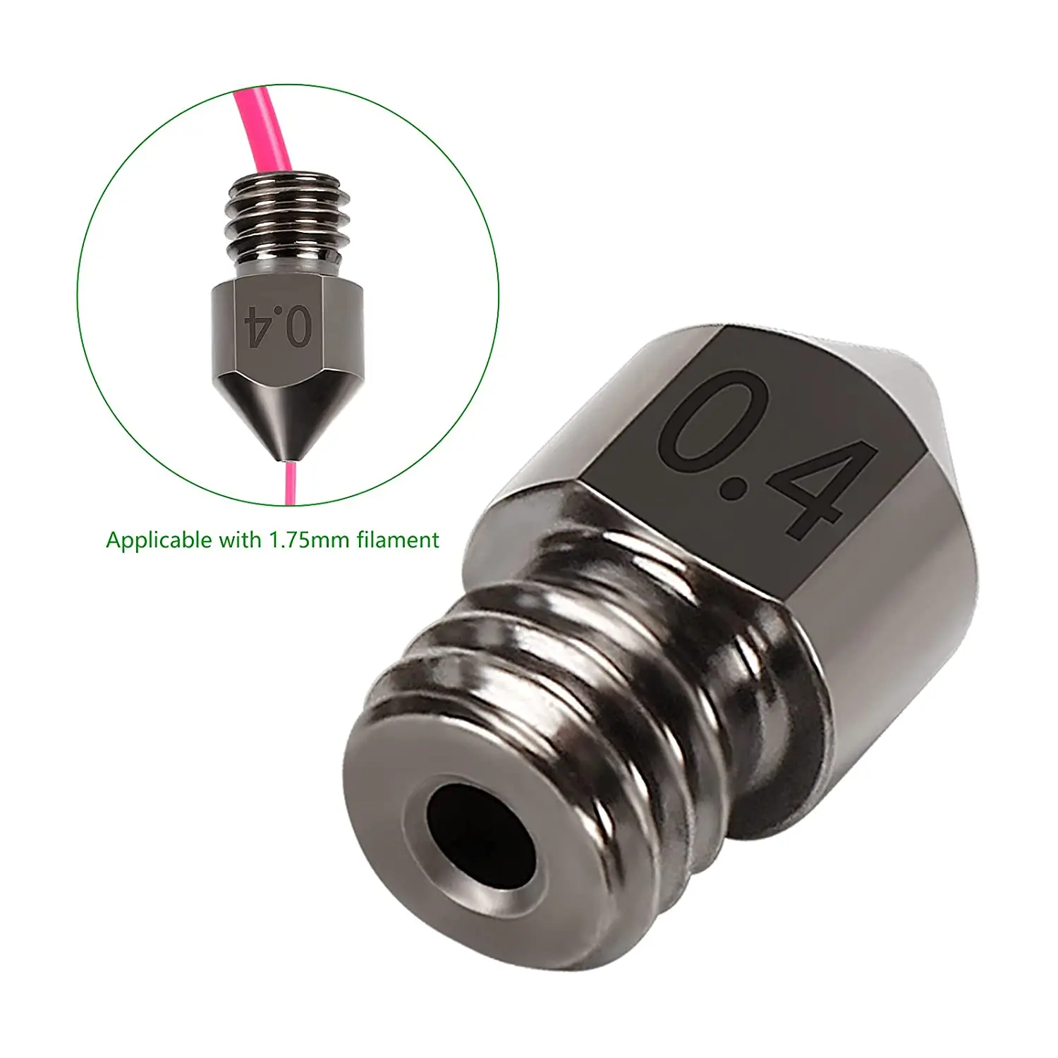 3D Printer Nozzle Creality Hardened Steel MK8 Nozzle for 3D Printers Upgraded All Metal Nozzle for Ender 3 Ender-3 pro S1 CR-10 Series