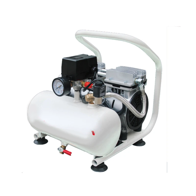 

Silent air compressor, Portable Oil Free low noise High Efficiency 550w/50HZ Quiet air Compressor 6L for medical GDY601-6L