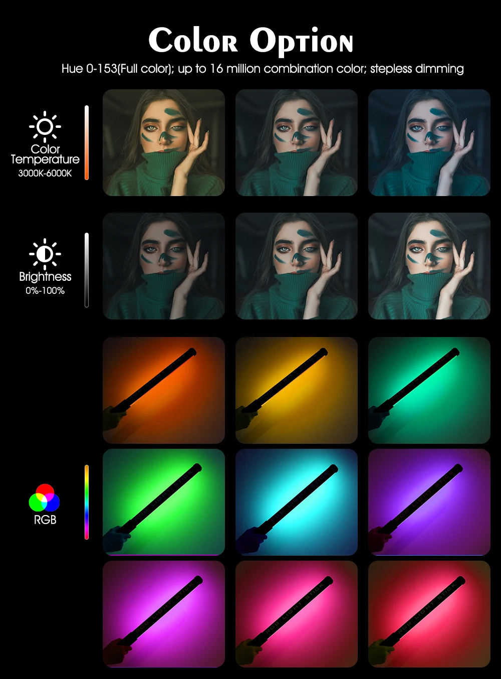 suporte festa colorida lâmpada led luz preenchimento