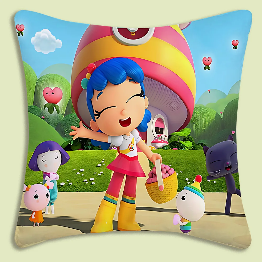 True and The Rainbow Kingdom Pillow Covers Cartoon Sofa Decorative Home Double-sided Printing Short Plush Cute Cushion Cover 5