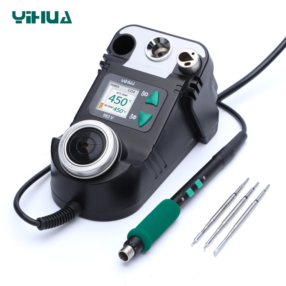 YIHUA 982-V C210 C245 Soldering Iron Kits Electronic Welding Rework Station Fast Heating for Microscope Electronics Repair Tools
