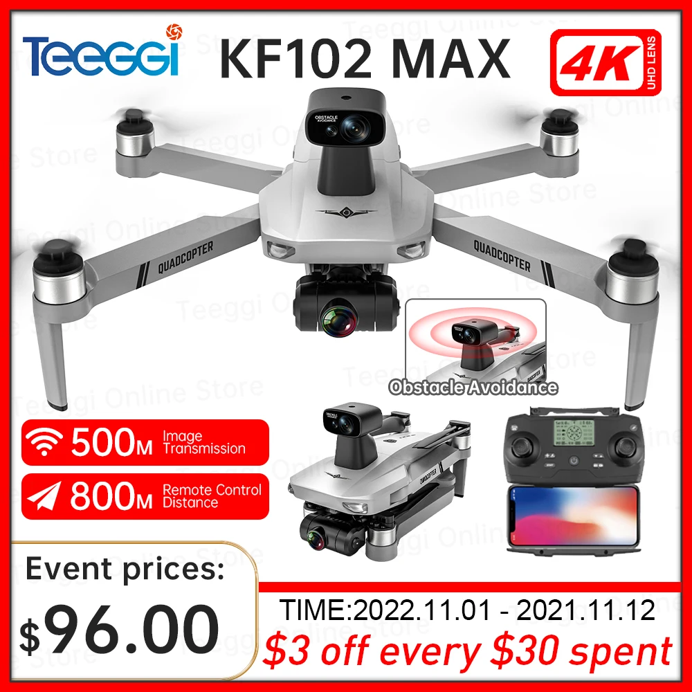 Kf102 Max Drone 4k Profesional 5g Wifi Mini Gps Dron With Hd Camera 2axis Antishake Gimbal