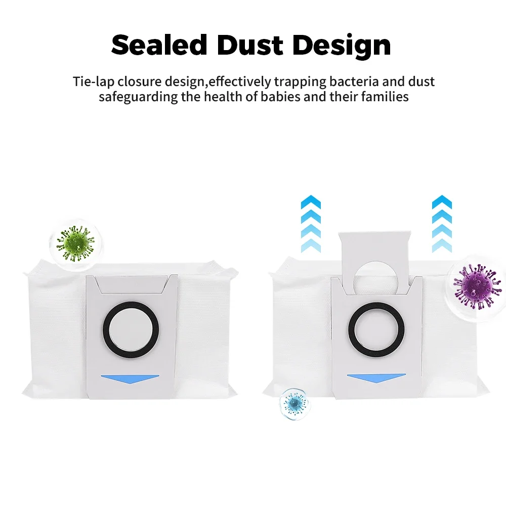 Dust Collection Bag Parts for Ecovacs Deebot X1 OMNI/TURBO/T10 OMNI/TURBO/T20 Pro Dustbin Garbage Bag Robot Vacuum Dust Bag Part - 3