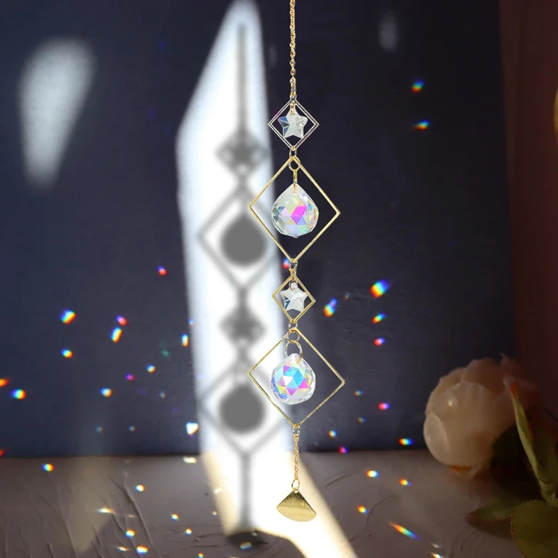 1 Pièce Suncatcher De Jardin Pendentif Fait À La Main Boule De Prisme En  Cristal Carillon À Vent Décoration Avec Perle En Flocon De Neige Pour  Ornement De Jardin Extérieur