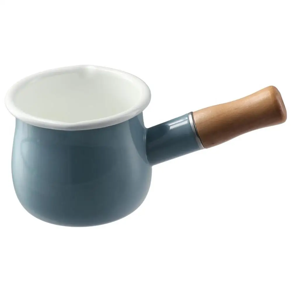 Serviceable Enamel Mini Butter Warmer White/Red/Blue/Green 7.3*3.3 Inch Mini Butter Pan Small Household Milk Pot Kitchen