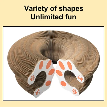 Magic Organ Cat Scratching Board Cat Grinding Claw Scratching Board Foldable Round Corrugated Cats Interactive Toys Pet Supplies 1