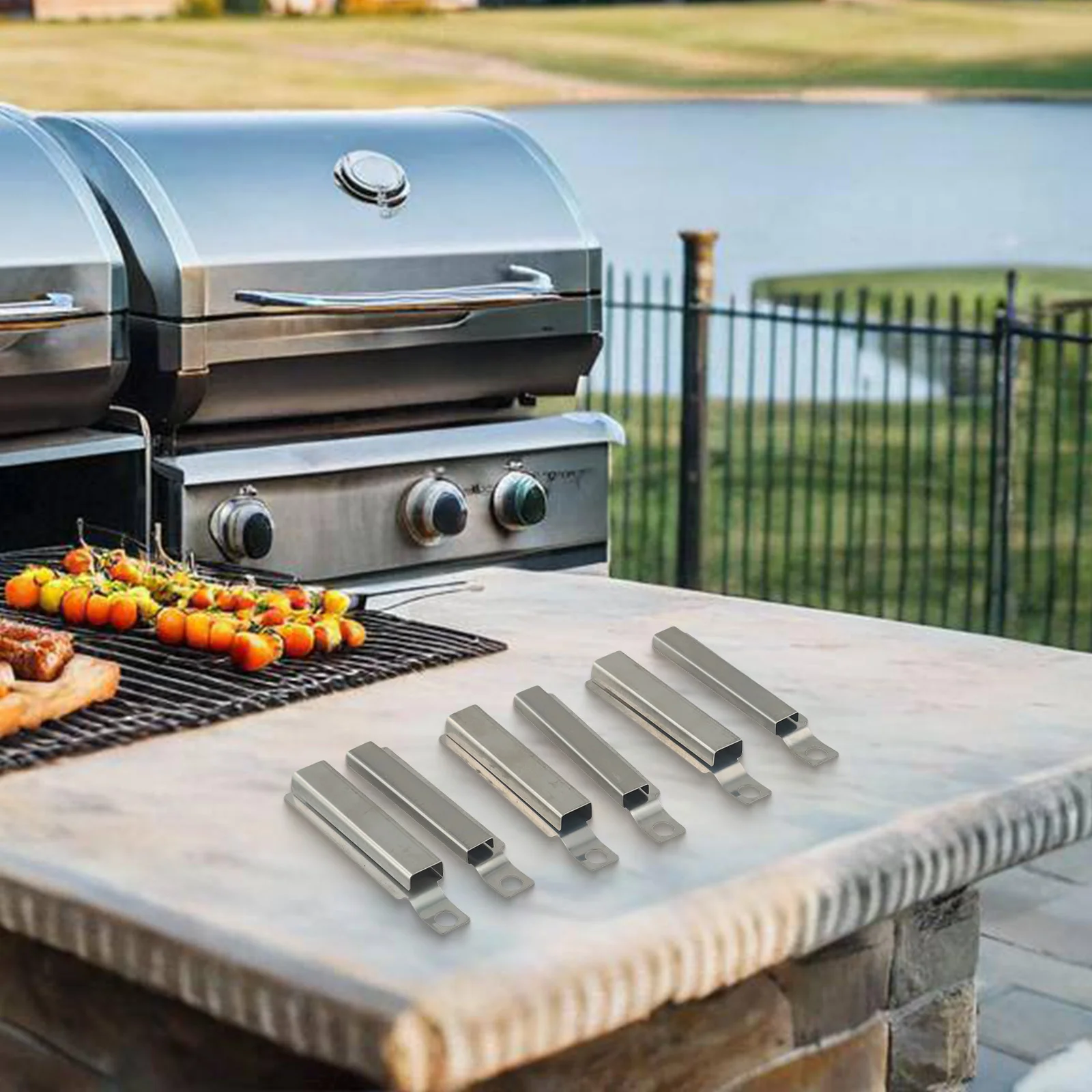 For Performance Gas Grill Grill Parts BBQ Burner Tube Kit Silver Color 1 Set 202 Stainless Steel For Charbroil