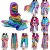 Women Multi-Color Scarf Long Soft Wrap Shawl Ladies Scarf Fashion Women Silk Scarf Luxury Satin Shawl Wraps Chiffon Hijab  스카프 1