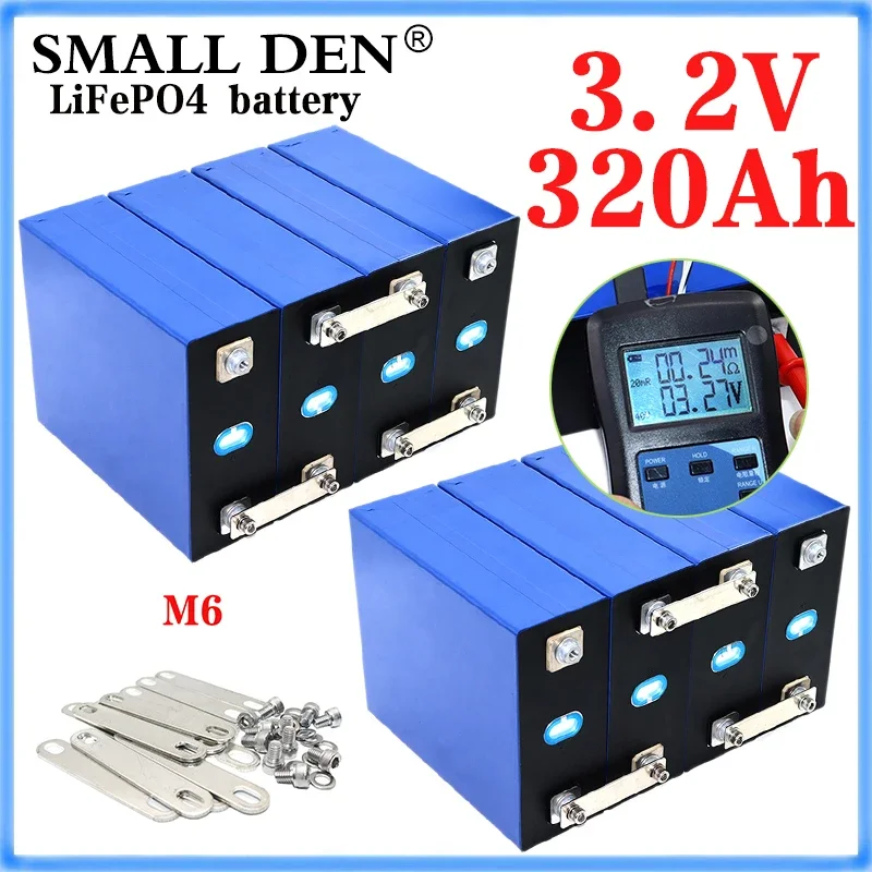 

8pcs 3.2V 320Ah LiFePO4 battery is suitable for 12V 24V 36V 310000mAH RV inverter Solar storage system car rechargeable battery