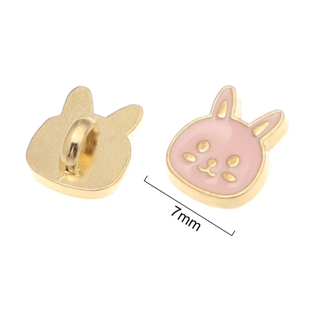 Mini Metal Rabbit Buttons for Doll Accessories