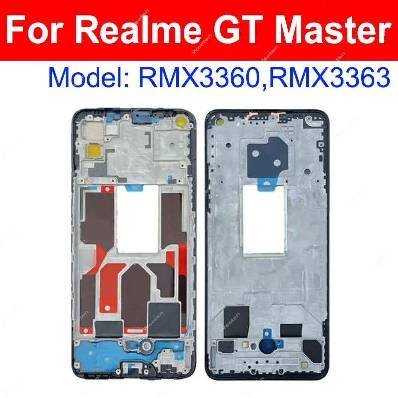 리얼미 GT2 GT NEO 2 2T 3 GT 마스터 5G용 LCD 전면 프레임 하우징 커버, 전면 LCD 스크린 프레임 베젤 부품