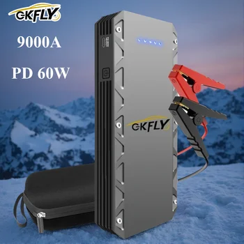 GKFLY 3000A 5000A 9000A Avviamento di emergenza per auto Dispositivo di avviamento Accumulatori e caricabatterie di riserva Cavo di avviamento Batteria per auto Booster per ponticello diesel a benzina