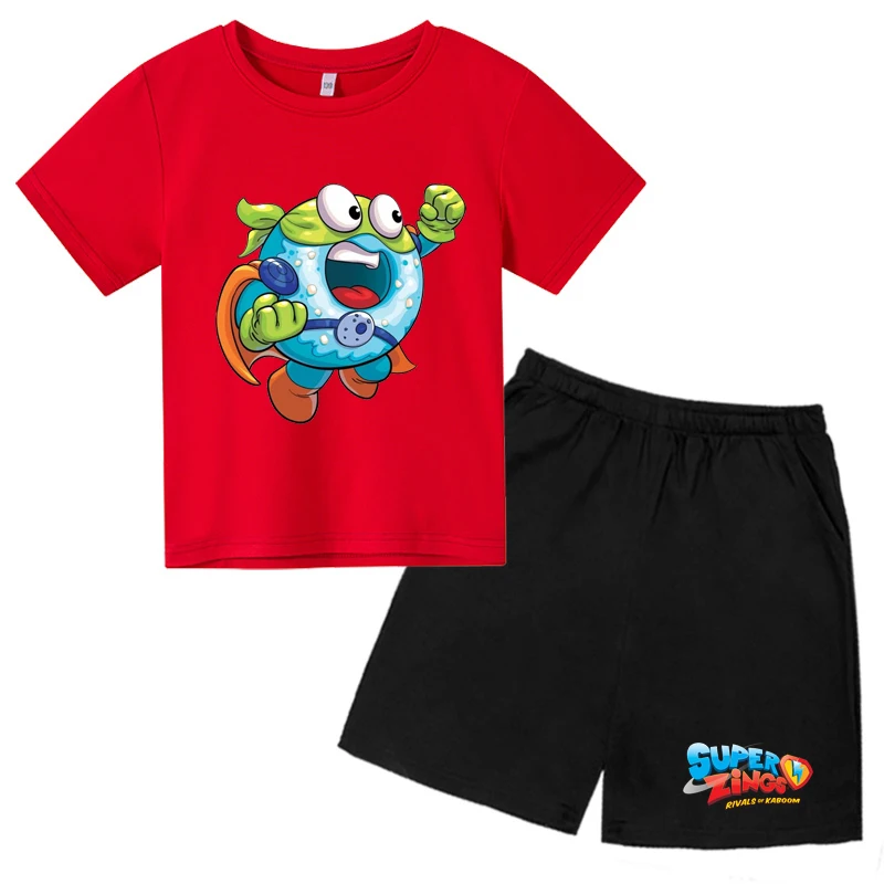 

3-12 Year Old Children's Leisure Fashion Sports Set for Boys and Girls 2D Printed Letters Fashion T-shirt Short Sleeves+Shorts