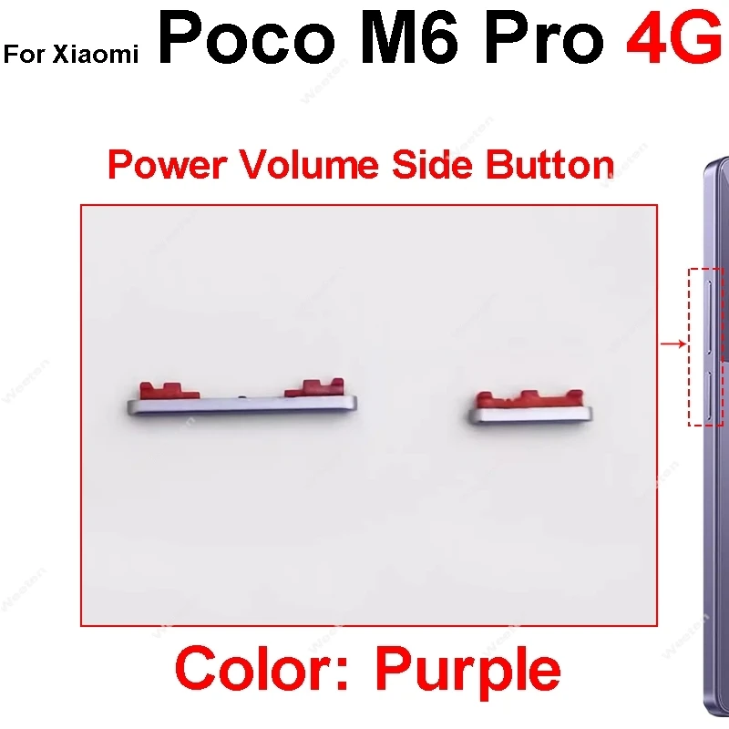 Universal Power and Volume Button Replacement Set - Premium Small Side Keys