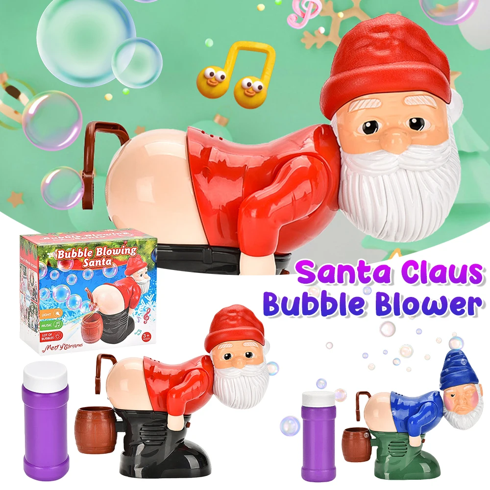 Christmas Santa Claus Bubble Machine Funny Santa Claus Fart Bubble Blower Novelty Bubble Guns Party Games Props Children Toys 2